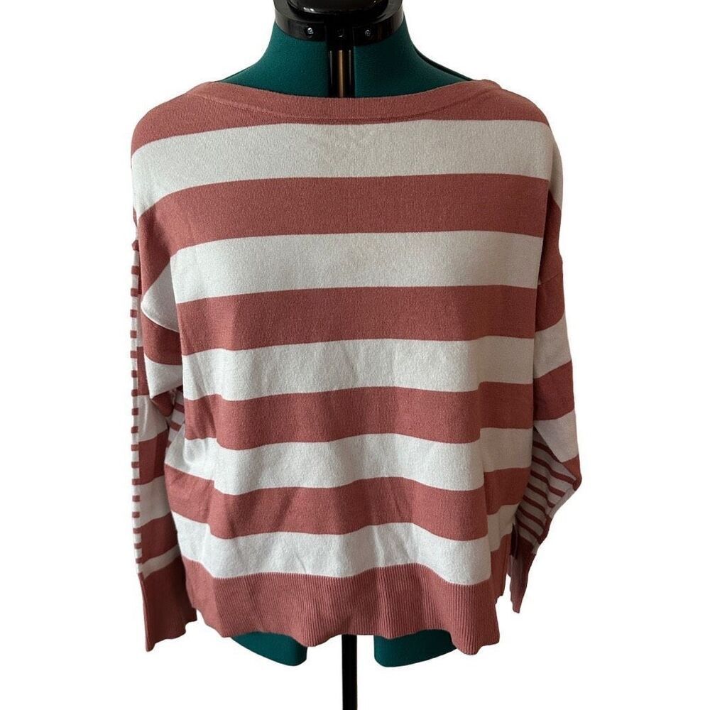 Ann Taylor mauve stripped sweater- size M